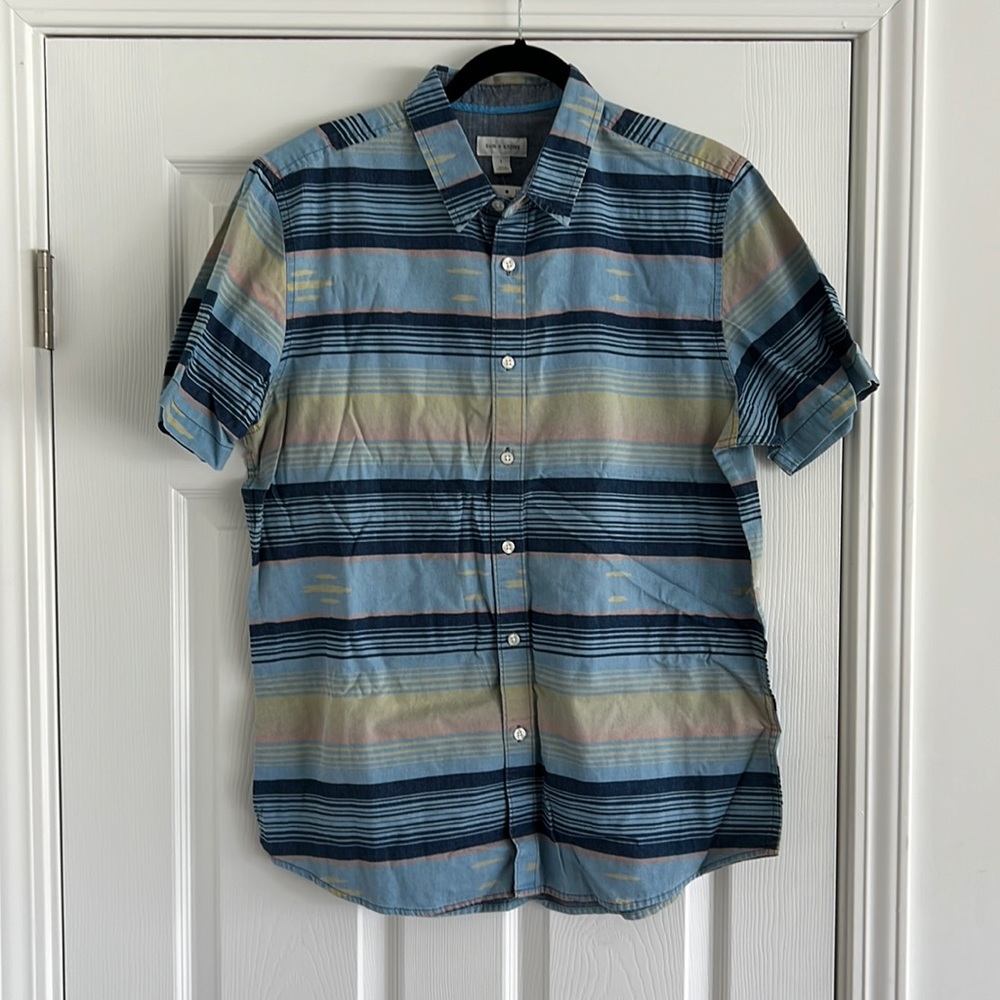 Sun  Stone NWT Men’s Large Short Sleeve Button Down Shirt